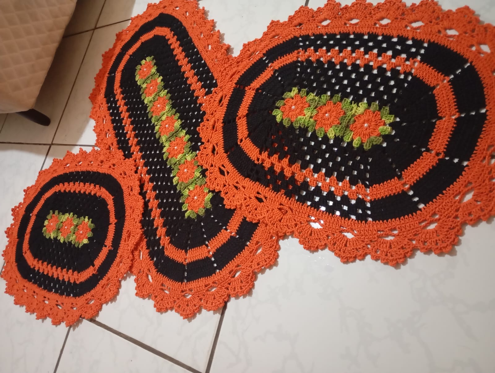 Trio Laranja Floral