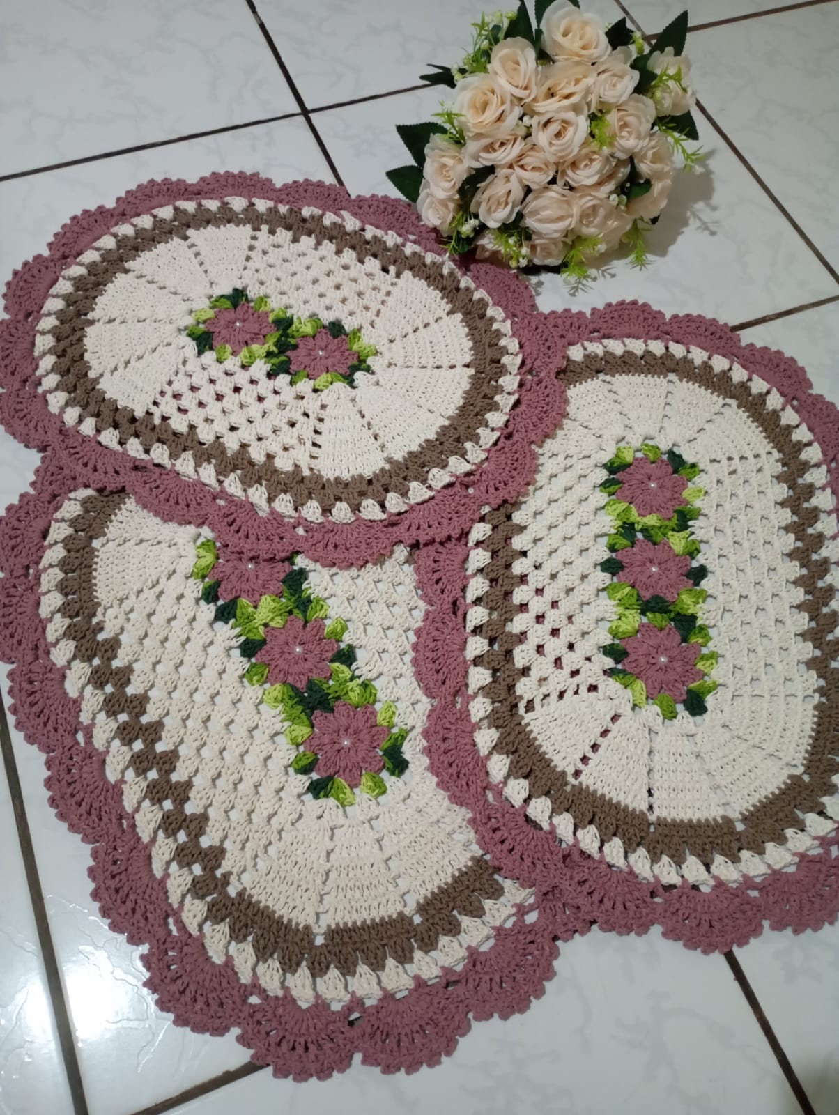 Trio Floral Rosa