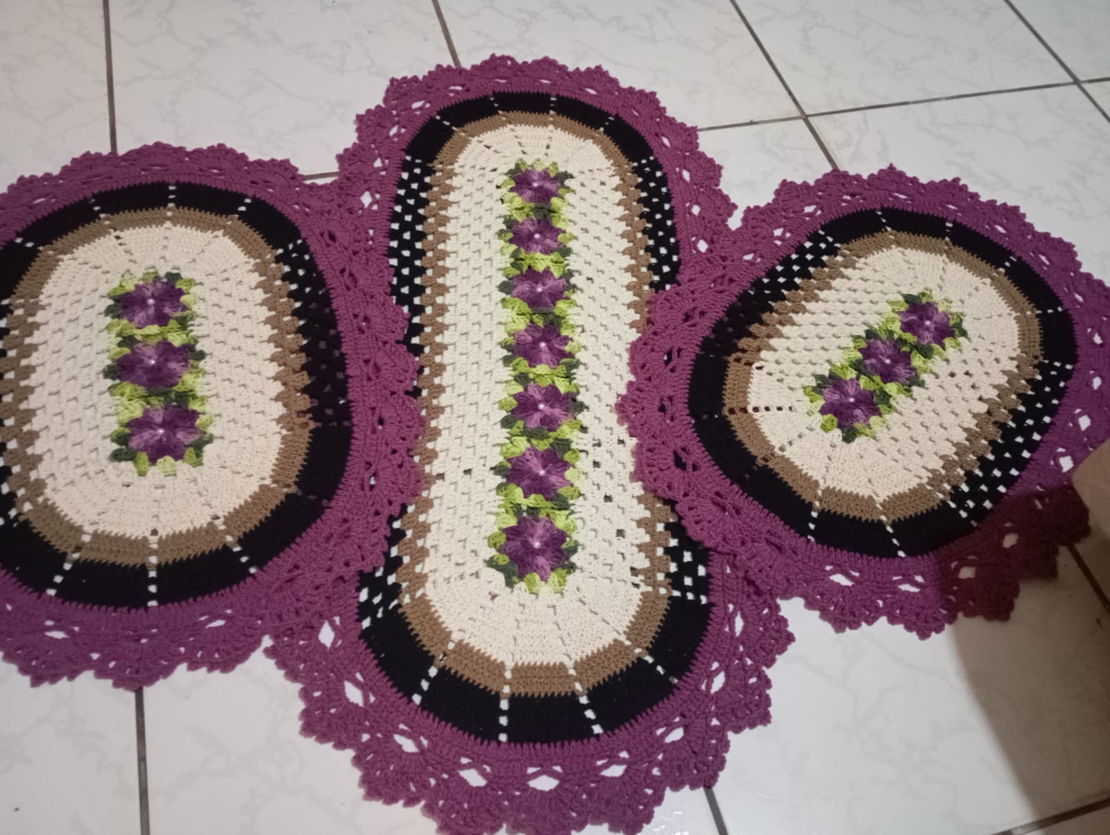 Trio Roxo Floral